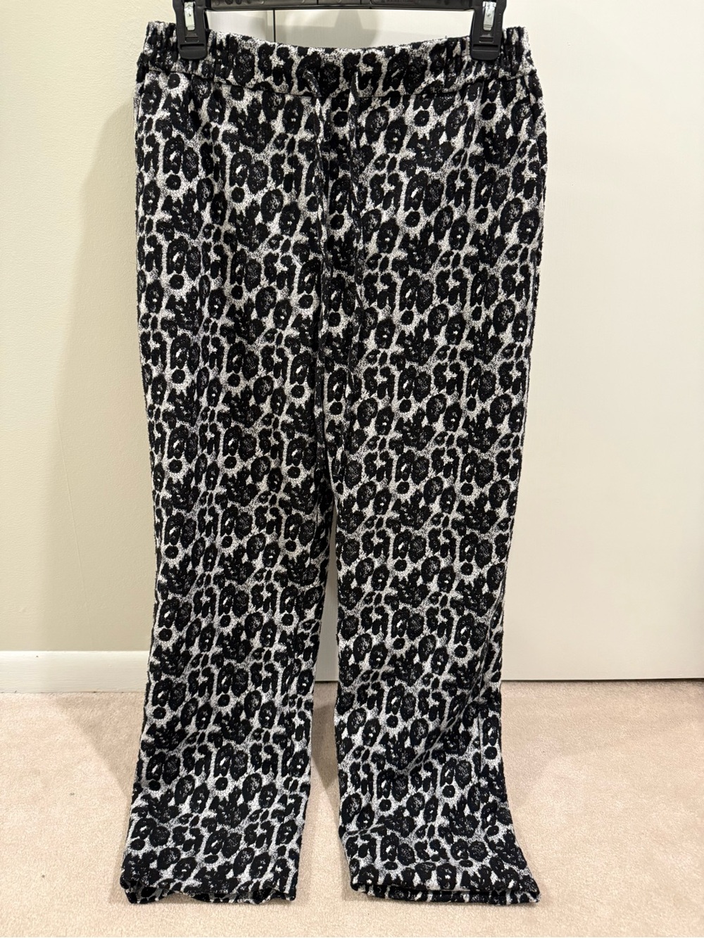 Zara Black and White Leopard Print Womens Cords